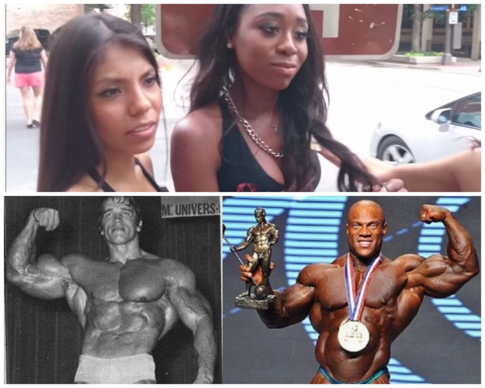 Arnold Schwarzenegger, Phil Heath posing for a photo