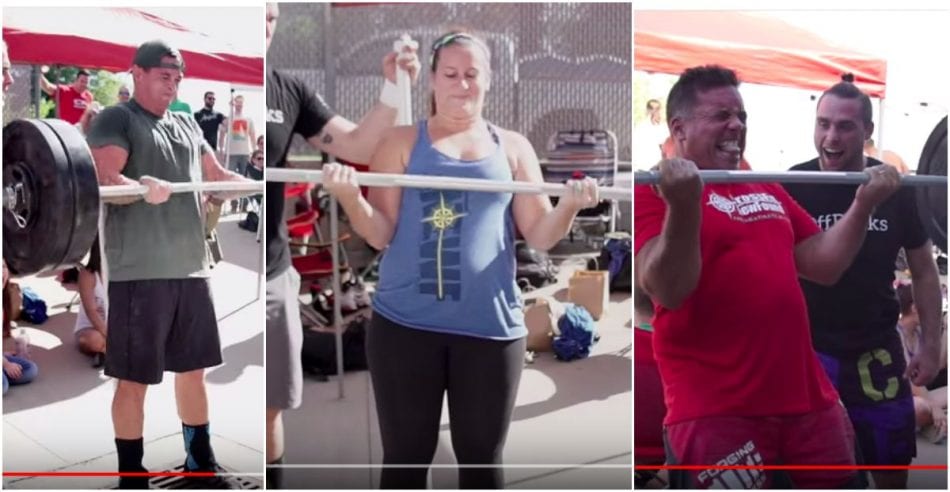 crossfitters doing 1 rep max bicep curs
