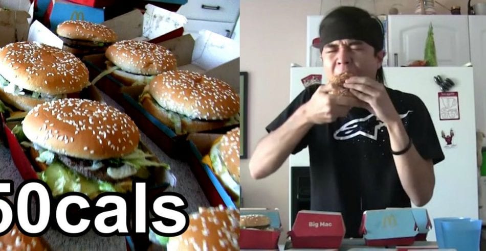 Watch a Small Guy Eat 25 Big Mac's (13,250 calories) and Break a World Record