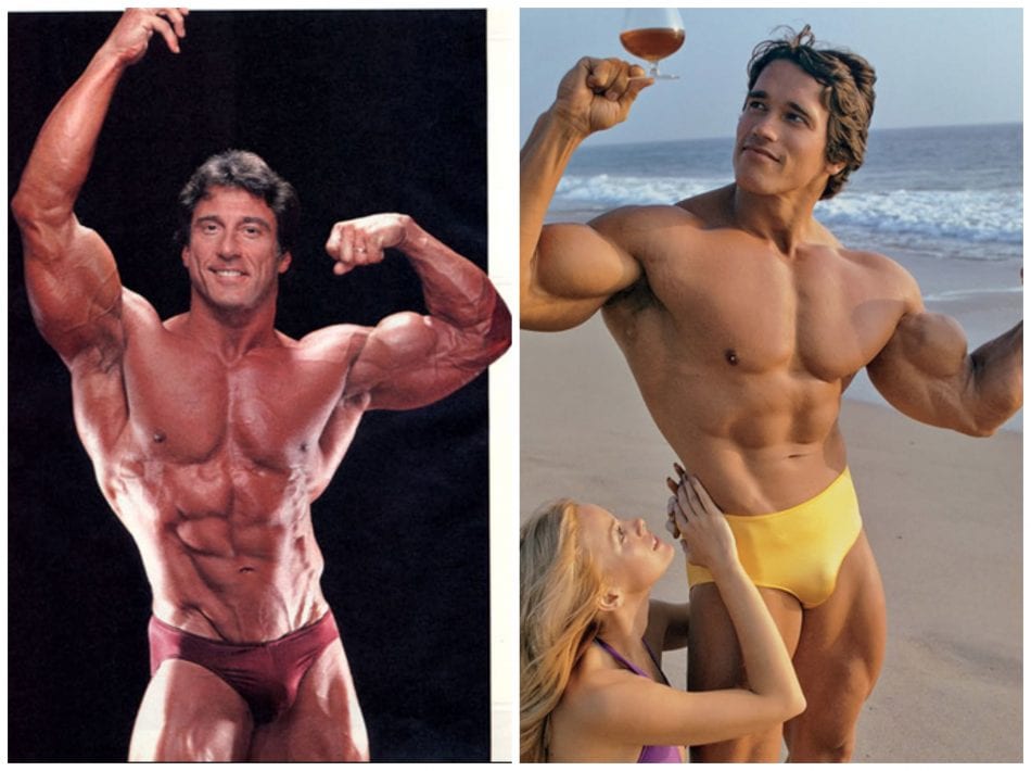 Frank Zane, Arnold Schwarzenegger on a beach