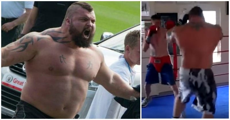 Watch What Happens When 320 lb UK's Strongest Man Takes On A Skinny Pro Boxer