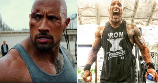 how rock build muscle for fast and furious 8