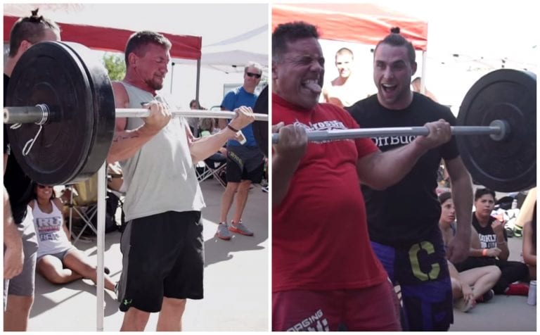 crossfitters doing bicep curls