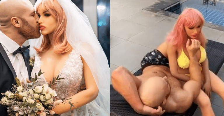 bodybuilder marries sex doll