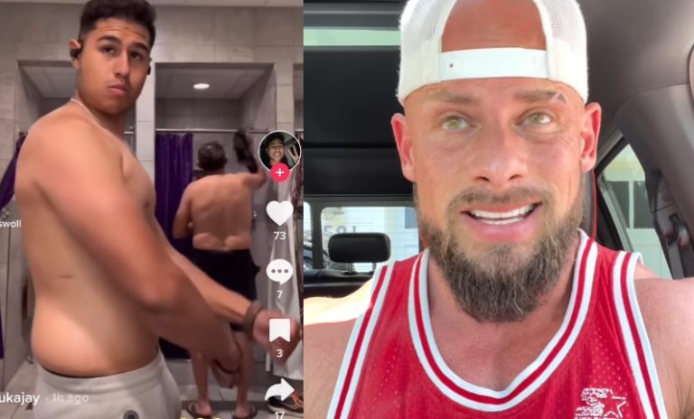 gym bully filming in locker room