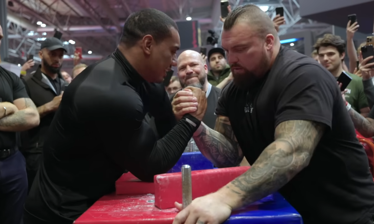 larry wheels vs eddie hall arm wrestling