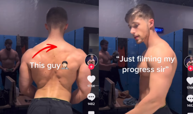 lifter filming in gym