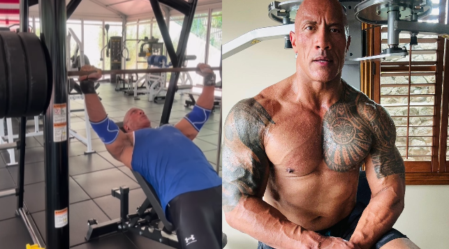the rock bench press