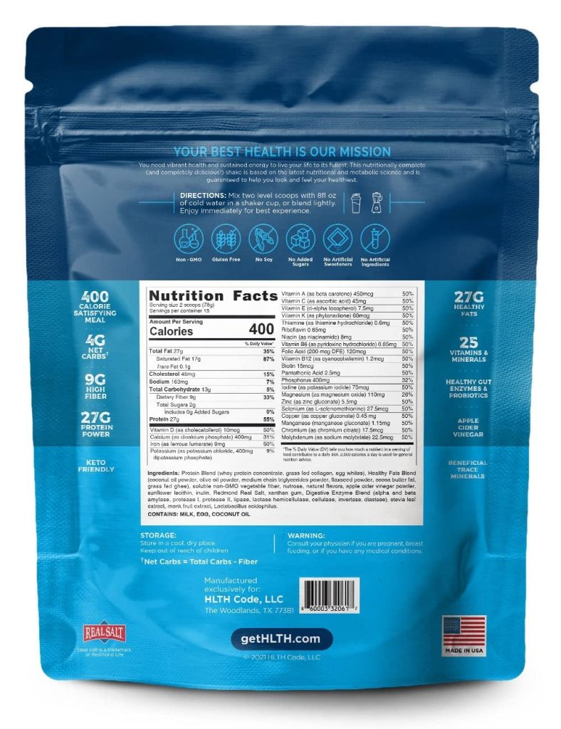 HLTH code ingredients and benefits