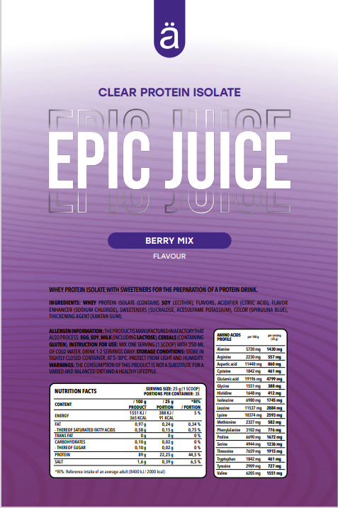 nano supps epic juice clear protein isolate ingredients